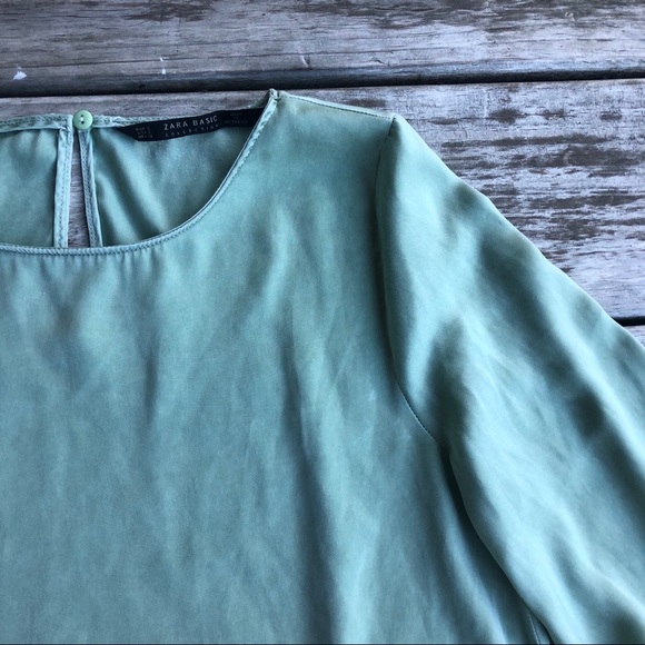 Zara Basic Ruffle Bell Sleeve Dress - Picture 6 of 12